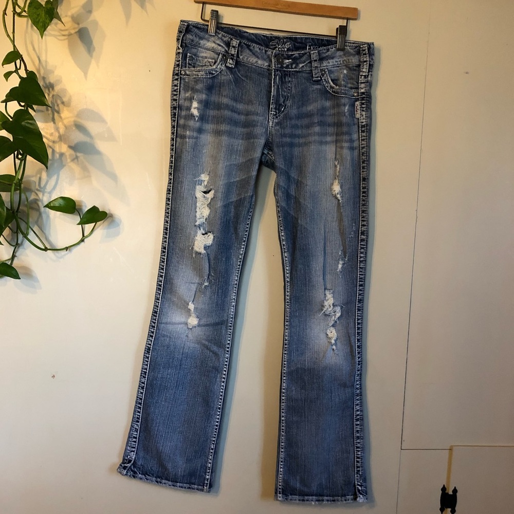 Silver Francis w31/l33 Distressed Bootcut Jeans